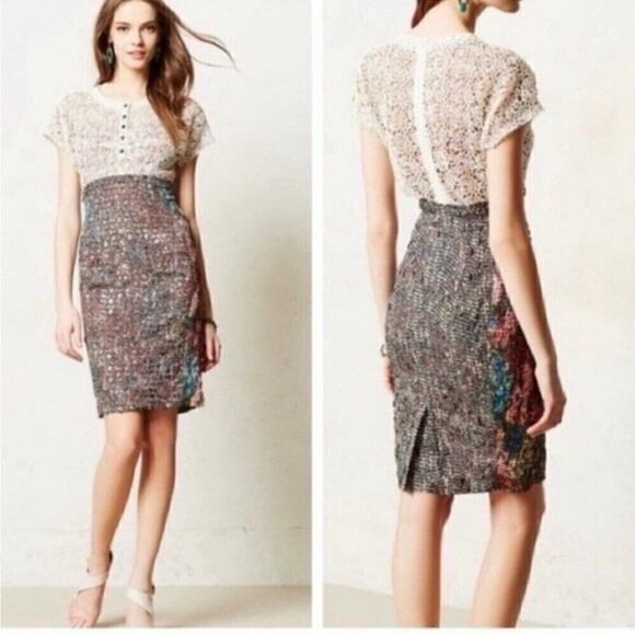 Anthropologie Byron Lars Lace Study Dress Size 6 - Picture 1 of 9